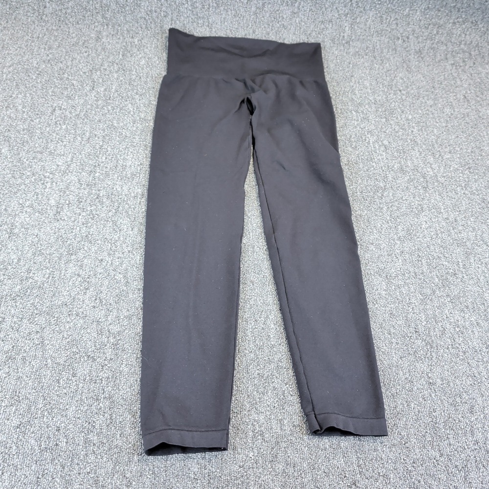 Soma Womens Leggings Medium Black Nylon Spandex High Rise Wide Waistband Solid — photo 2